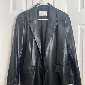 Oak + Fort Vegan Leather Blazer
